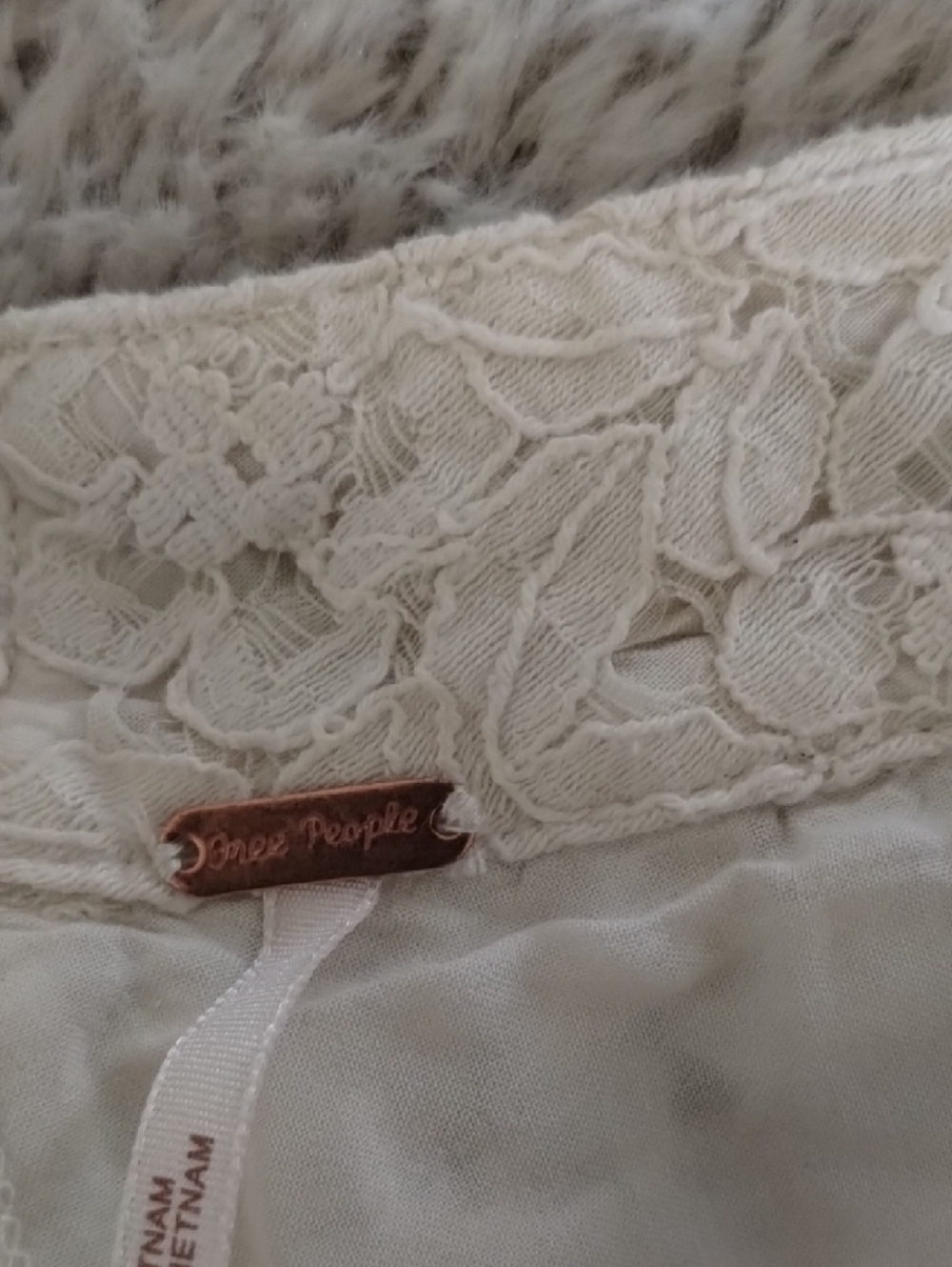 Free People Cream Lace Overlay Women's Shorts - Picture 8 of 16